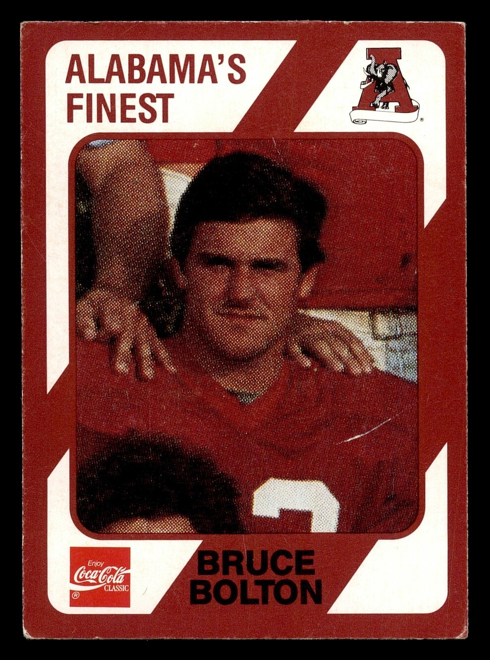 1989 Collegiate Collection Coke Alabama Crimson Tide Bruce Bolton Football Card